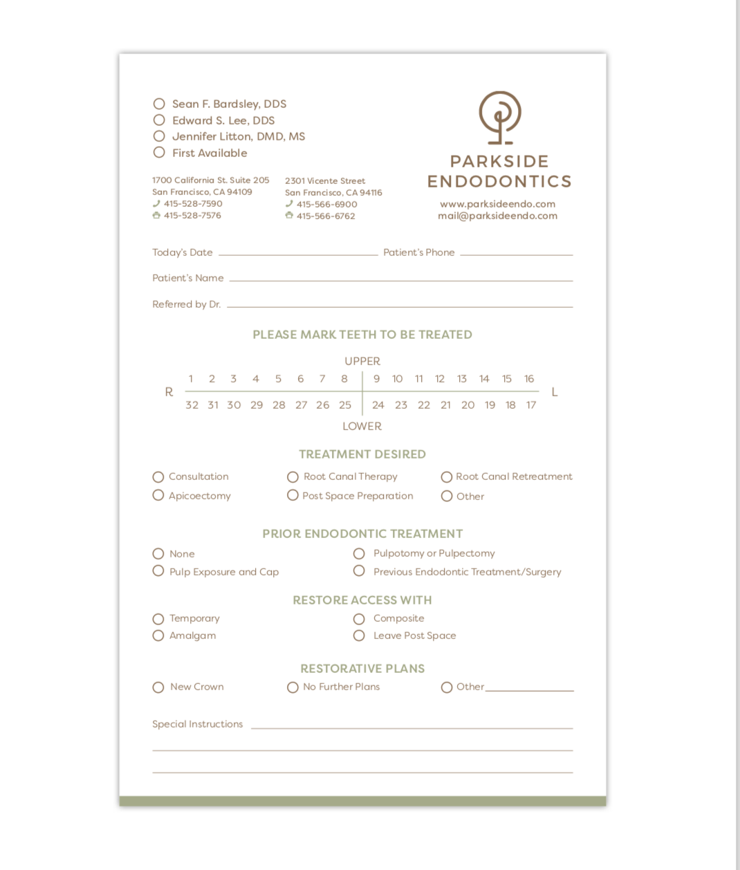 Bardsley Referral slip Bardsley Referral slip